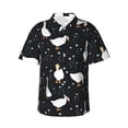 thumbnail image 1 of Hawaiian Shirt For Men, Cartoon Cute Duck Hat Tie Flower Mens Button Down Short Sleeve Shirt, Summer Beach Shirts For Men, 1 of 2