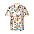 thumbnail image 1 of Hawaiian Shirt For Men, Cartoon Cute Hamster Nut Peanut Mens Button Down Short Sleeve Shirt, Summer Beach Shirts For Men, 1 of 2