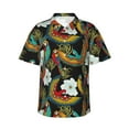 thumbnail image 1 of Hawaiian Shirt For Men, Classic Color Parrot Flower Mens Button Down Short Sleeve Shirt, Summer Beach Shirts For Men, 1 of 2