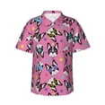 thumbnail image 1 of Hawaiian Shirt For Men, Colorful Cute French Bulldog Mens Button Down Short Sleeve Shirt, Summer Beach Shirts For Men, 1 of 2