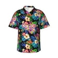 thumbnail image 1 of Hawaiian Shirt For Men, Colorful Flowers A Mens Button Down Short Sleeve Shirt, Summer Beach Shirts For Men, 1 of 2