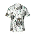 thumbnail image 1 of Hawaiian Shirt For Men, Cool Tribe Owls Mens Button Down Short Sleeve Shirt, Summer Beach Shirts For Men, 1 of 2