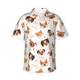 thumbnail image 1 of Hawaiian Shirt For Men, Cute Dog Cartoon Colorful Mens Button Down Short Sleeve Shirt, Summer Beach Shirts For Men, 1 of 2