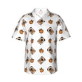 thumbnail image 1 of Hawaiian Shirt For Men, Cute French Bulldog Orange Mens Button Down Short Sleeve Shirt, Summer Beach Shirts For Men, 1 of 2