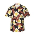 thumbnail image 1 of Hawaiian Shirt For Men, Cute Fried Egg Meat Mens Button Down Short Sleeve Shirt, Summer Beach Shirts For Men, 1 of 2