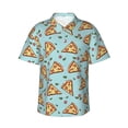thumbnail image 1 of Hawaiian Shirt For Men, Cute Pizza Green Leaves Mens Button Down Short Sleeve Shirt, Summer Beach Shirts For Men, 1 of 2