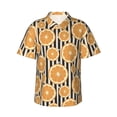 thumbnail image 1 of Hawaiian Shirt For Men, Cute Stripe Orange Mens Button Down Short Sleeve Shirt, Summer Beach Shirts For Men, 1 of 2