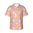 thumbnail image 1 of Hawaiian Shirt For Men, Cute Sweet Banana Pink Mens Button Down Short Sleeve Shirt, Summer Beach Shirts For Men, 1 of 2