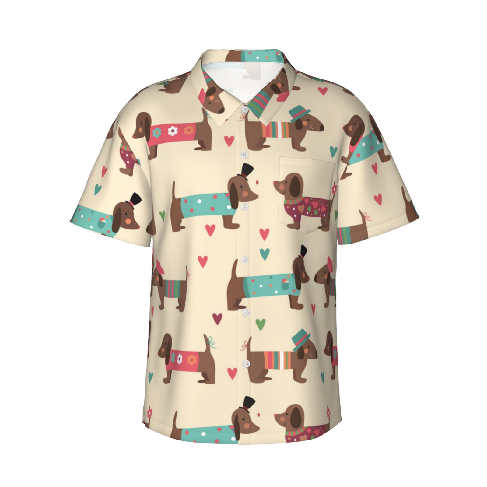 Short Sleeve Boyfriend Shirt Hounds Paisley
