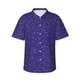 thumbnail image 1 of Hawaiian Shirt For Men, Deep Purple Glitter Pattern Mens Button Down Short Sleeve Shirt, Summer Beach Shirts For Men, 1 of 2