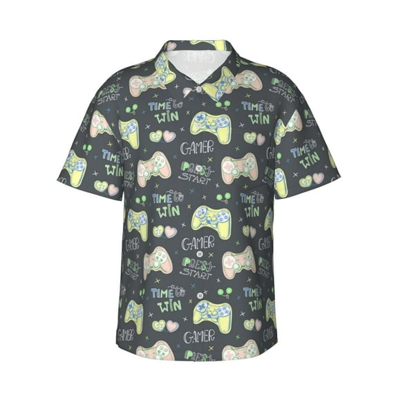 Hawaiian Shirt For Men, Gamers Mens Button Down Short Sleeve Shirt, Summer Beach Shirts For Men