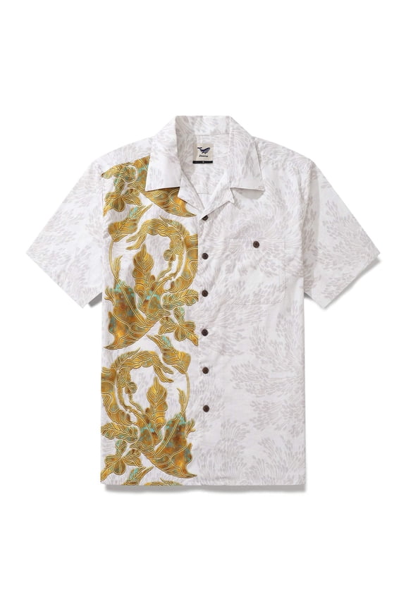 Hawaiian Shirt For Men Gorgeous Pattern Shirt Camp Collar 100% Cotton