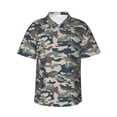 thumbnail image 1 of Hawaiian Shirt For Men, Green Camouflage Print Mens Button Down Short Sleeve Shirt, Summer Beach Shirts For Men, 1 of 2