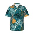 thumbnail image 1 of Hawaiian Shirt For Men, Hawaiian Style Cyan Blue Mens Button Down Short Sleeve Shirt, Summer Beach Shirts For Men, 1 of 2
