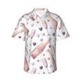thumbnail image 1 of Hawaiian Shirt For Men, Heart Champagne Mens Button Down Short Sleeve Shirt, Summer Beach Shirts For Men, 1 of 2
