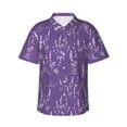 thumbnail image 1 of Hawaiian Shirt For Men, Lavender Flowers Purple White Mens Button Down Short Sleeve Shirt, Summer Beach Shirts For Men, 1 of 2