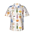 thumbnail image 1 of Hawaiian Shirt For Men, Light Bulb Pattern Urban Mens Button Down Short Sleeve Shirt, Summer Beach Shirts For Men, 1 of 2