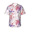 thumbnail image 1 of Hawaiian Shirt For Men, Lilies Flowers Colorful Mens Button Down Short Sleeve Shirt, Summer Beach Shirts For Men, 1 of 2