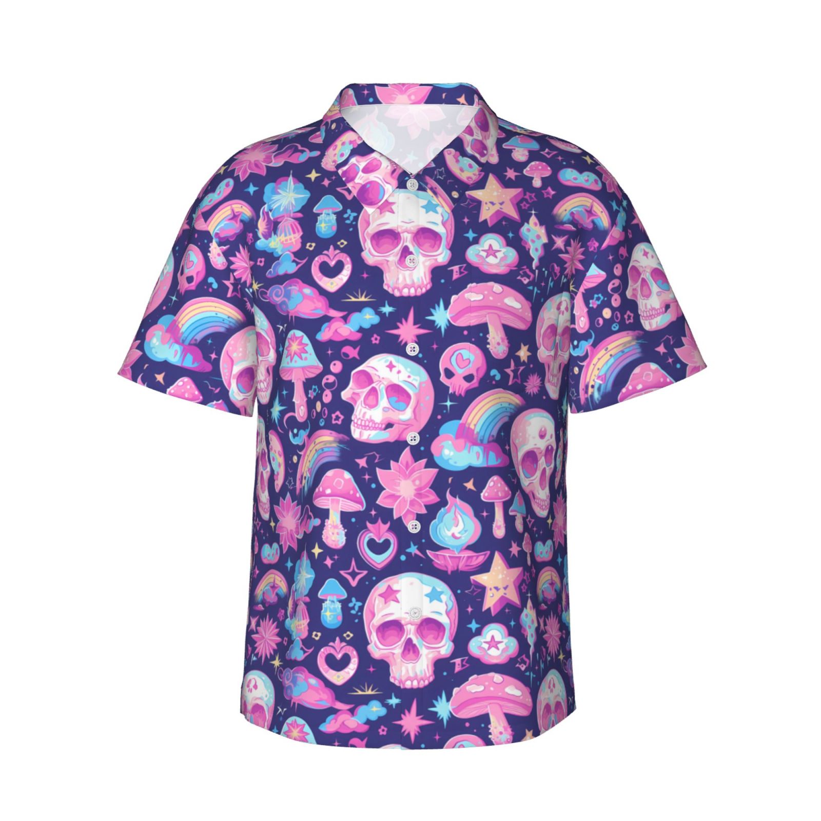 Men's Rainbow Hawaiian Shirt - Colorful Aloha Shirt For Pride, St. Patrick's Day & Summer Parties