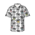 thumbnail image 1 of Hawaiian Shirt For Men, Nerdy Owl Mens Button Down Short Sleeve Shirt, Summer Beach Shirts For Men, 1 of 2
