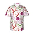 thumbnail image 1 of Hawaiian Shirt For Men, Onion Garlic Bell Pepper Mens Button Down Short Sleeve Shirt, Summer Beach Shirts For Men, 1 of 2
