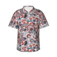 thumbnail image 1 of Hawaiian Shirt For Men, Paisley Design Red Mens Button Down Short Sleeve Shirt, Summer Beach Shirts For Men, 1 of 2