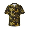 thumbnail image 1 of Hawaiian Shirt For Men, Palm Tree Yellow Mens Button Down Short Sleeve Shirt, Summer Beach Shirts For Men, 1 of 2