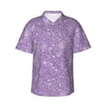 thumbnail image 1 of Hawaiian Shirt For Men, Purple Lightning Glitter A Mens Button Down Short Sleeve Shirt, Summer Beach Shirts For Men, 1 of 2