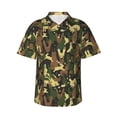 thumbnail image 1 of Hawaiian Shirt For Men, Rabbit Green Camouflage Mens Button Down Short Sleeve Shirt, Summer Beach Shirts For Men, 1 of 2