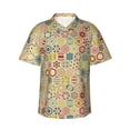 thumbnail image 1 of Hawaiian Shirt For Men, Retro Geometry Mens Button Down Short Sleeve Shirt, Summer Beach Shirts For Men, 1 of 2