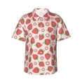 thumbnail image 1 of Hawaiian Shirt For Men, Strawberry Flower Mens Button Down Short Sleeve Shirt, Summer Beach Shirts For Men, 1 of 2