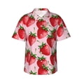 thumbnail image 1 of Hawaiian Shirt For Men, Strawberry Funny Mens Button Down Short Sleeve Shirt, Summer Beach Shirts For Men, 1 of 2