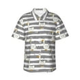 thumbnail image 1 of Hawaiian Shirt For Men, Striped Funny Cute Duck Mens Button Down Short Sleeve Shirt, Summer Beach Shirts For Men, 1 of 2