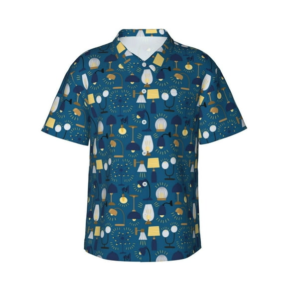 Hawaiian Shirt For Men, Various Lights Mens Button Down Short Sleeve Shirt, Summer Beach Shirts For Men