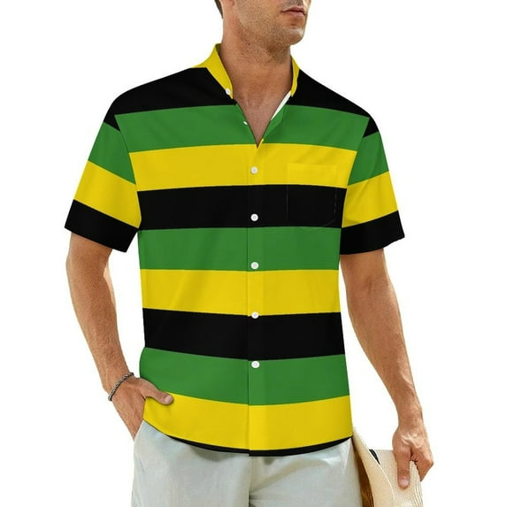 Hawaiian Shirt Vacation Jamaican Flag Blouses Love for Jamaica Novelty Casual Shirts Men S