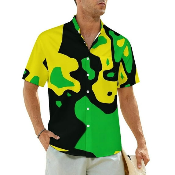 Hawaiian Shirt Vacation Jamaican Flag Blouses Love for Jamaica Novelty Casual Shirts Men S
