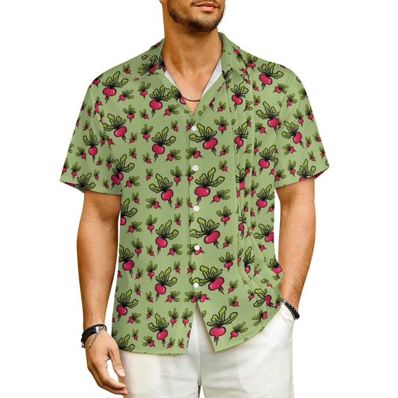 Hawaiian Shirt Vacation Vector Radishes Blouses Vegetable Classic Casual Shirts Man Short