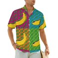 thumbnail image 1 of Hawaiian Shirt Vacation Yellow Banana Blouses Fruit Print Retro Casual Shirts Men Short Sl, 1 of 5