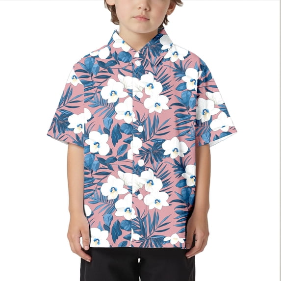 Kids Hawaiian Shirt Girls Short Sleeve Button up Shirt Boys Summer Beach Loose Shirts Boys Summer Clothes for Girls 8-9 Years