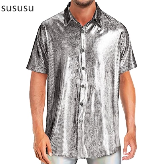 Hawaiian Shirt for Men, Beach Shirts for Men, Lapel Button Down Print Short Sleeve Hop Pattern Hawaiianss Short Sleeve Button Down Lapel Shirts
