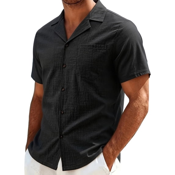 Hawaiian Shirt for Men Big & Tall Button Down Lapel Short Sleeve with Pocket Summer Tops Dad Gifts M-5XL