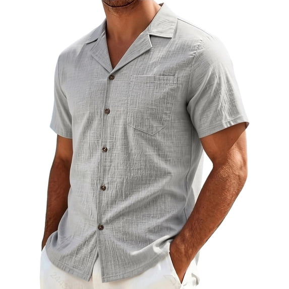 Hawaiian Shirt for Men Big & Tall Button Down Lapel Short Sleeve with Pocket Summer Tops Dad Gifts M-5XL