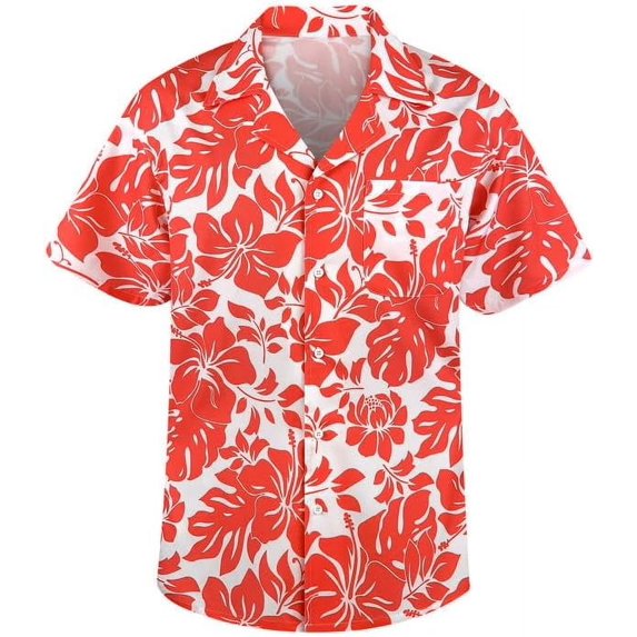 Hawaiian Shirt for Men Casual Short Sleeve Button Down Floral Tropical Summer Vacation Beach Dress Printed Aloha Shirts