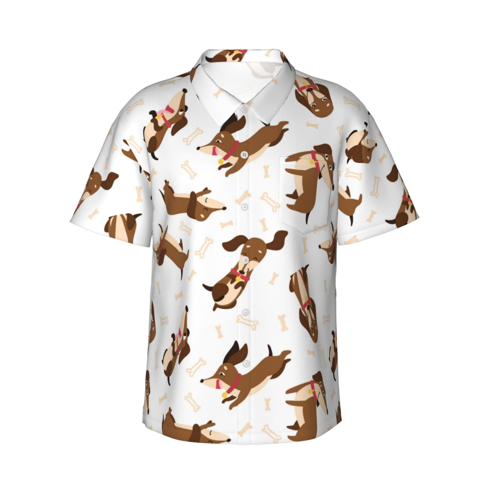 Dog Bone Paw Men's Short Sleeve Shirt