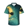 thumbnail image 1 of Hawaiian Shirt for Men, Halloween Black Cat Witch Summer Shirts for Men, Mens Button Down Short Sleeve Shirt, 1 of 7