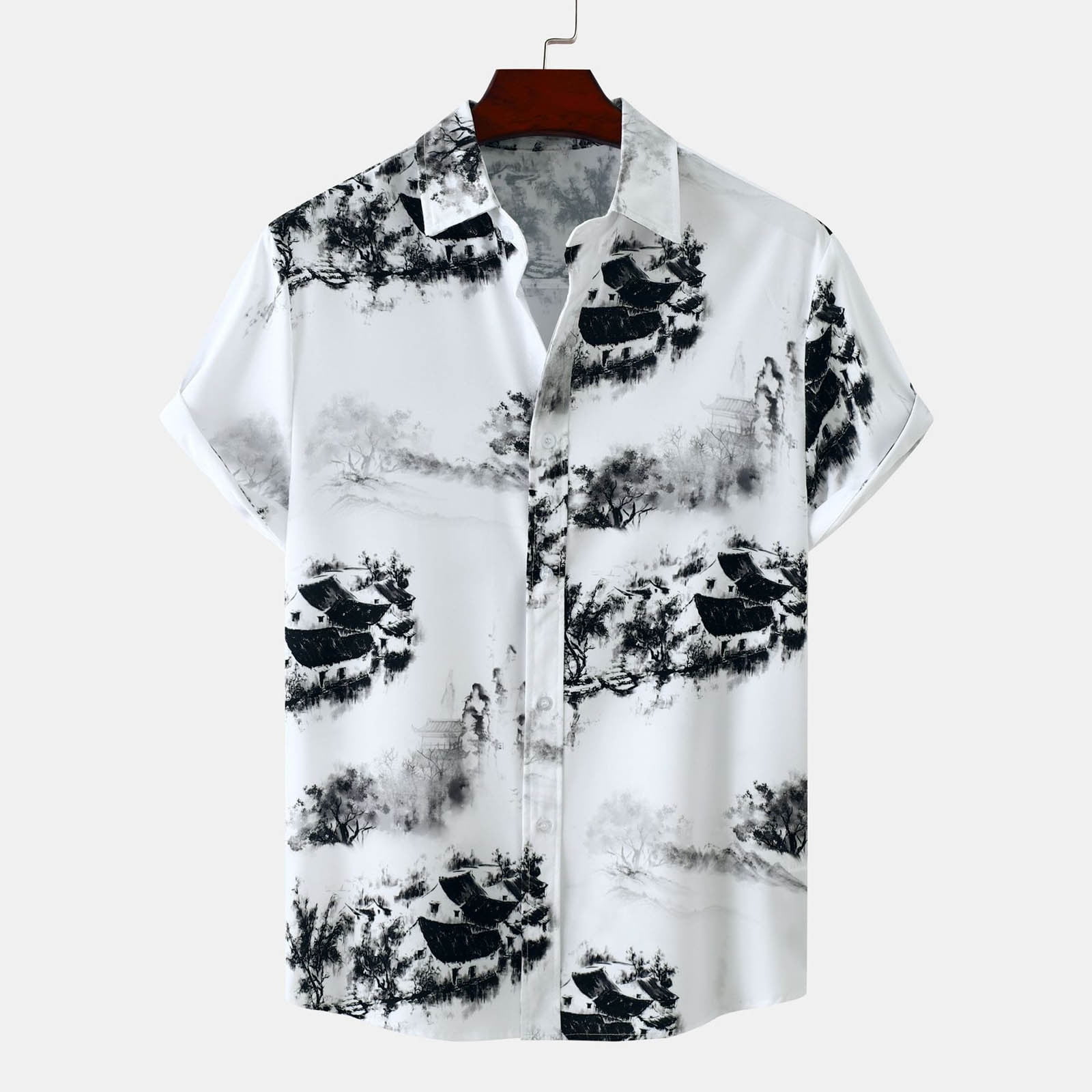 Men's Hawaiian Shirt Short Sleeve - Vintage Retro Casual Beach Shirt For Parties & Vacations