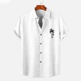 thumbnail image 1 of Hawaiian Shirt for Men Short Sleeve Printed Men's Floral Shirts Button Down Tropical Holiday Beach White, 1 of 3