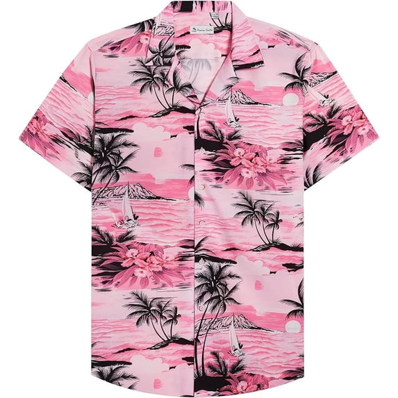 Hawaiian Shirt for Men Summer Beach Casual Short Sleeve Button Down Shirts Printed Tropical Vacation Shirts