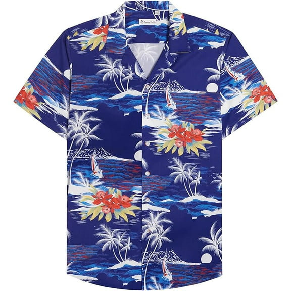 Hawaiian Shirt for Men Summer Beach Casual Short Sleeve Button Down Shirts Printed Tropical Vacation Shirts