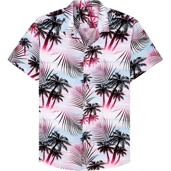 Hawaiian Shirt for Men Summer Beach Casual Short Sleeve Button Down Shirts Printed Tropical Vacation Shirts